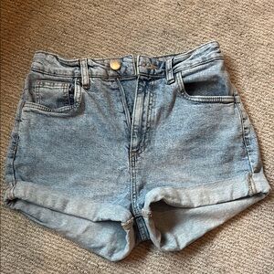 Cotton On Blue Jean Shorts High-Waisted Cuffed